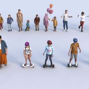 现代多人3D模型下载